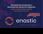 Arte do TRT13 para a notícia sobre o Encontro de Tecnologia e Inovação da Justiça do Trabalho (Enastic)
