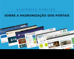 Arte do CNJ para notícia "Padrão mínimo para portais do Judiciário será debatido em audiência pública"