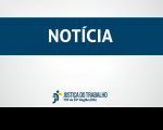 Imagem com fundo branco, com faixa azul marinho onde está escrita a palavra NOTÍCIA, na cor branca, e abaixo a logomarca da Justiça do Trabalho