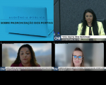 Mosaico feito com os prints das telas de participantes da audiência pública