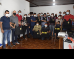 Imagem da entrega de materiais e equipamentos na Guarda Civil Municipal de Estreito