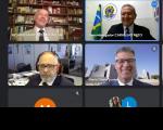 Imagem de quatro participantes da reunião telepresencial do Coleprecor em formato de galeria