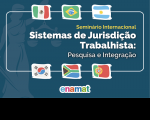 Card em fundo azul com representação de bandeiras do México, Brasil, Argentina, Coreia do Sul, África do Sul e Portugal, e texto informativo com o nome do seminário. 