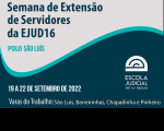 Cartaz da Semana de Extensão de Servidores em tons cinza e azul.