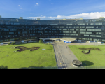 Foto aérea do edifício-sede do TST, em Brasília-DF.