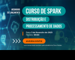 Sopreposição de arte digital em tom turquesa com informações sobre o curso de spark.