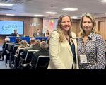 Foto mostra no primeiro plano, a presidente do TRT-16, desembargadora Márcia Andrea Farias e a juíza Liliana Bouéres.