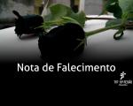 Arte com a mensagem Nota de Falecimento