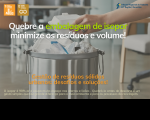 Arte mostra uma imagem de um isopor de quentinha sendo jogado na lata do lixo:QUEBRE A EMBALAGEM DE ISOPOR MINIMIZE OS RESÍDUOS E VOLUME. Gestão de resíduos sólidos urbanos: desafios e soluções