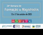 Imagem de fundo azul claro com texto em preto e branco sobre o evento, dentro de uma moldura amarela. Abaixo, Abaixo, os símbolos dos ODSs da ONU. Na base, tarja branca com as logomarcas do TRT-16 e outras.