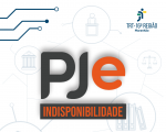 Arte com fundo e com destaque no centro a informação: PJE Indisponível