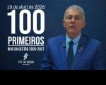 Arte com fundo azul. Na direita a imagem do presidente do TRT-16, desembargador José Evandro de Souza. Destaque: 10 de Abril 100 primeiros dias da gestão 2026-2027