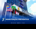 Foto mostra a fachada da sede do TRT-16. E a informação: Manutenção Preventiva