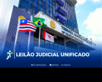 Arte feita com a foto da fachada do prédio sede do TRT-16 e a informação: Leilão Judicial Unificado