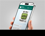 Arte mostra uma mão segurando um aparelho de celular, na tela a mensagem: Meu Voto Mando Eu.